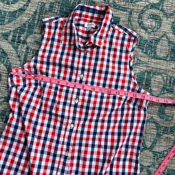 J. Crew Re-imagined Gingham Sleeveless Button-Up Top - Size XS - Picture 9 of 10
